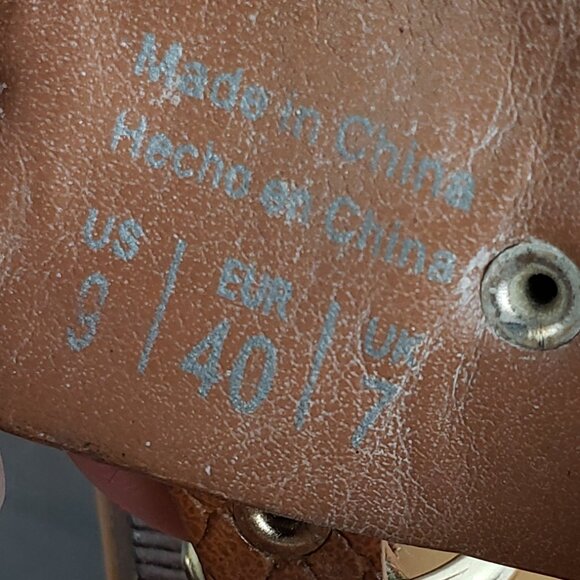 ALDO Brown Leather Flat Thong Sandals Slingback size US 9 EU 40 Boho Resortwear - Picture 7 of 11